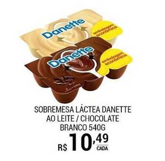 San Michel Supermercados Sobremesa láctea danette ao leite chocolate branco oferta