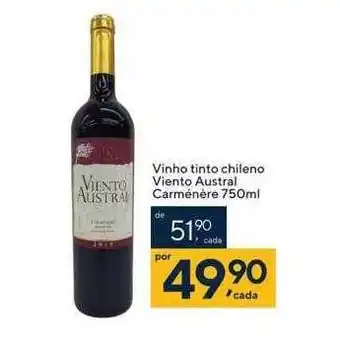 Coop Vinho tinto chileno viento austral carménère oferta