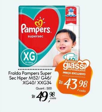 Giassi Supermercados Fralda pampers super sec hiper oferta