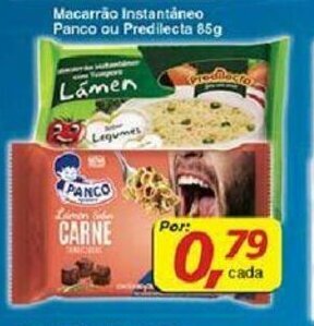 Supermercados Guanabara Macarrao Instantaneo Panco ou Predilecta 85g oferta