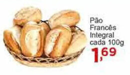 Rossi Supermercado Pao frances Integral cada 100g oferta