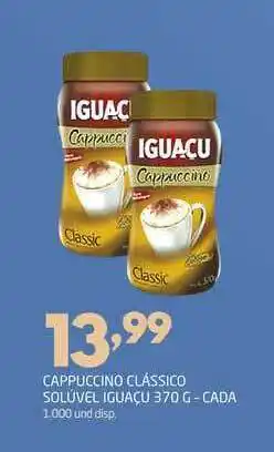 Cappuccino Clássico Solúvel Iguaçu 370g