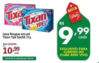 Rede Vivo Lava Roupas Em Pó Tixan Ypê 1kg oferta