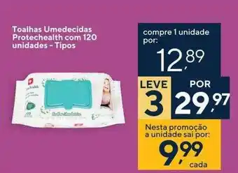 Drogaria Coop Talhas umedecidas protechealth com 120 unidades tipos oferta