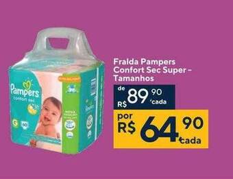 Drogaria Coop Fralda pampers confort sec super tamanhos oferta