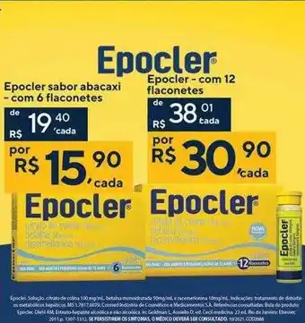 Epocler sabor abacaxi com 6 flaconetes epocler com 12 flaconetes