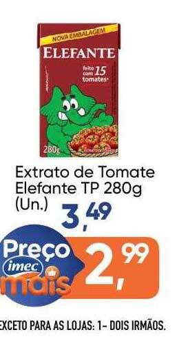 Imec Supermercados Extrato de tomate elefante oferta