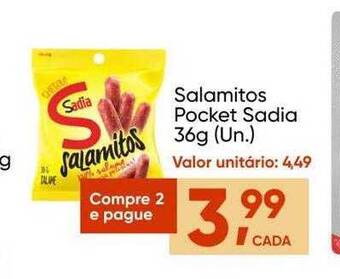 Imec Supermercados Salamitos pocket sadia oferta