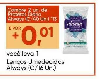 Imec Supermercados Lenços umedecidos always oferta