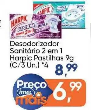 Desodorizador sanitario 2 em 1 harpic pastilhas