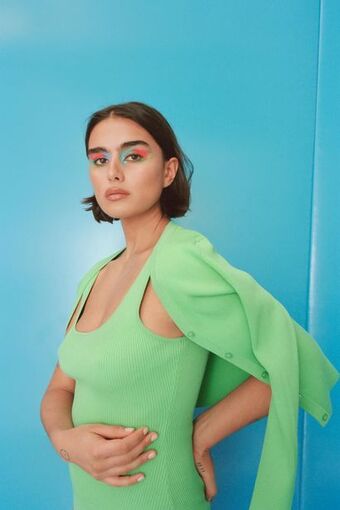 ZARA Casaco de tricô com nervuras oferta