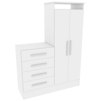 Benoit Cômoda quarto rodial 2 portas 4 gavetas oferta