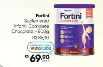Fortini suplemento infantil complete chocolate