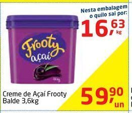 Tenda Atacado Creme de açaí frooty balde 3,6kg oferta