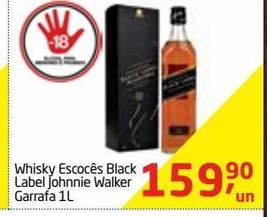 Tenda Atacado Whisky escocês black label johnnie walker garrafa 1l oferta