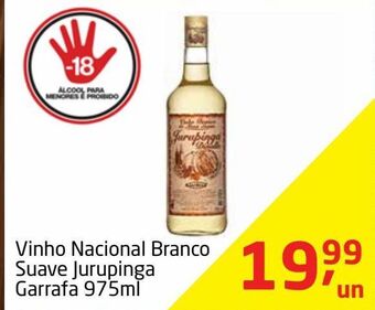 Tenda Atacado Vinho nacional branco suave jurupinga garrafa 975ml oferta
