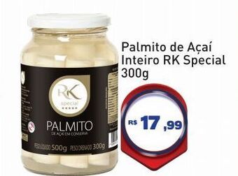 Tonin Superatacado Palmito de açãí inteiro rk special 300g oferta