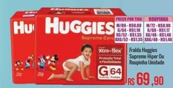 Mart Minas Fralda huggies supreme hiper ou roupinha unidade oferta