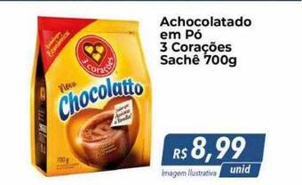 Hiper Moreira Achocolatado em pó 3 corações oferta