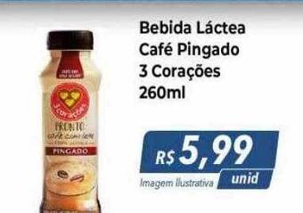 Hiper Moreira Bebida láctea café pingado 3 corações oferta