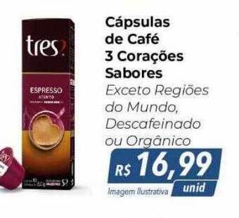 Hiper Moreira Cápsulas de café 3 corações sabores oferta