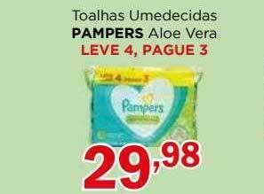 Supermercados Mundial Toalhas umedecidas pampers aloe vera leve 4 pague 3 oferta
