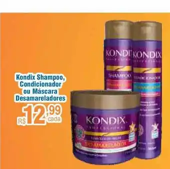 Kondix Shampoo Condicionador Ou Máscara Desamareladores