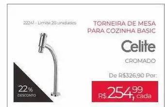 Torneira de mesa para cozinha basic celite