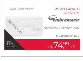 ABC da Construção Porcelanato 62x122cm embramaco oferta
