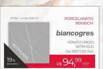 ABC da Construção Porcelanato 90x90cm biancogres oferta