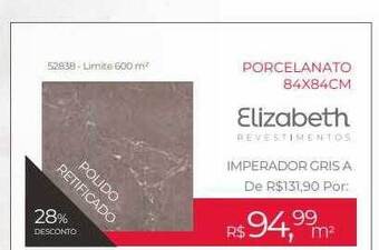 ABC da Construção Porcelanato 84x84cm elizabeth oferta