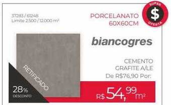 ABC da Construção Porcelanato 60x60cm biancogres oferta