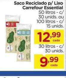 Carrefour Saco reciclado p lixo carrefour essential oferta