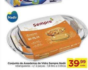 Carrefour Conjunto de assadeiras de vidro sempre nadir oferta