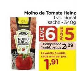 Carrefour Molho de tomate heinz leve 6 pague 5 oferta