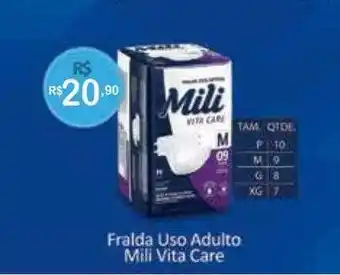 Maxifarma Fralda uso adulto mili vita care oferta