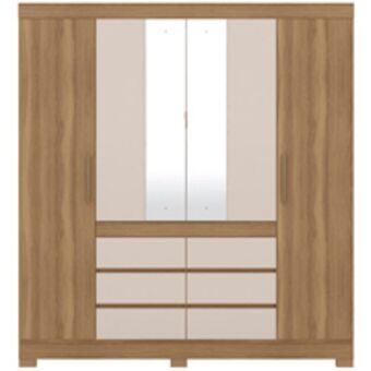 Novo Mundo Guarda-roupa casal destaque em mdp 04 portas 06 gavetas demóbile oferta