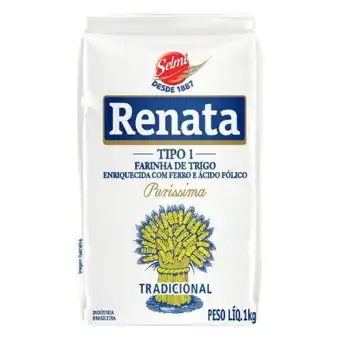 Farinha de trigo tradicional puríssima tipo 1 renata pacote 1kg