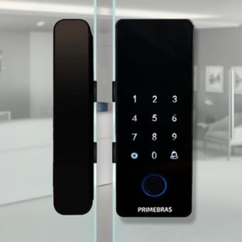 Leroy Merlin Fechadura athenas vidro eletrônica biométrica primebras p/ correr oferta