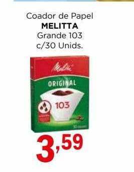 Supermercados Mundial Coador de papel melitta grande 103 oferta