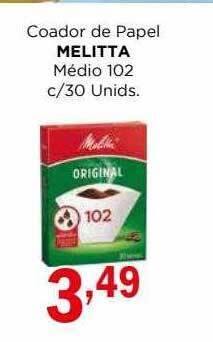 Supermercados Mundial Coador de papel melitta médio 102 oferta