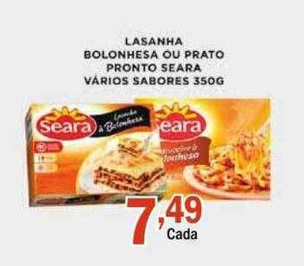 Supermercados Mundial Lasanha bolonhesa ou prato pronto seara varios sabores oferta