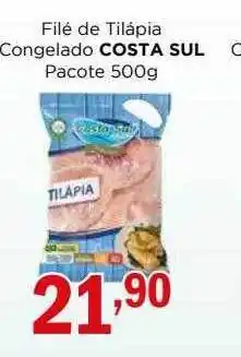Supermercados Mundial Filé de tilápia congelado costa sul oferta