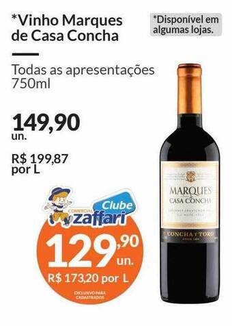 Zaffari Vinho marques de casa concha oferta