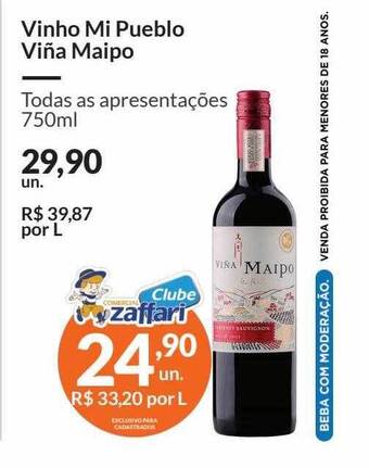 Zaffari Vinho mi pueblo viña maipo oferta