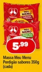 Costazul Supermercados Massa Meu Menu Perdigao sabores 350g oferta