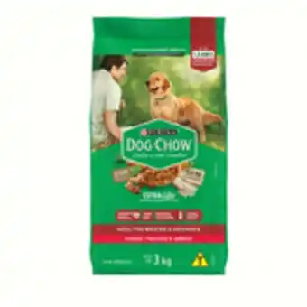 Sam's Club Alimento para cães adultos médios e grandes carne, frango e arroz purina dog chow extra life pacote 3kg oferta