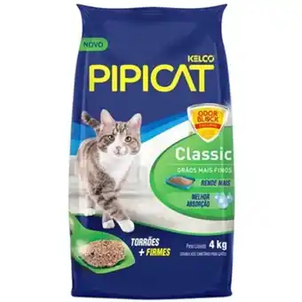 X Supermercados Areia higiênica para gatos classic pipicat kelco 4kg oferta