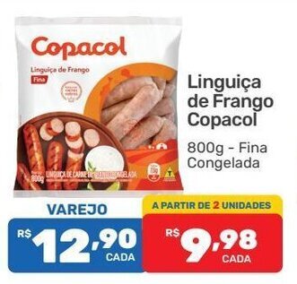 Supermercados Condor Linguica de Frango Copacol 800g oferta