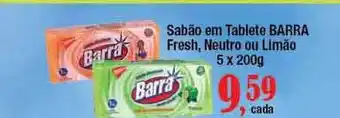 Sabão Em Tablete Barra Fesh Neutro Ou Limão 5x200g
